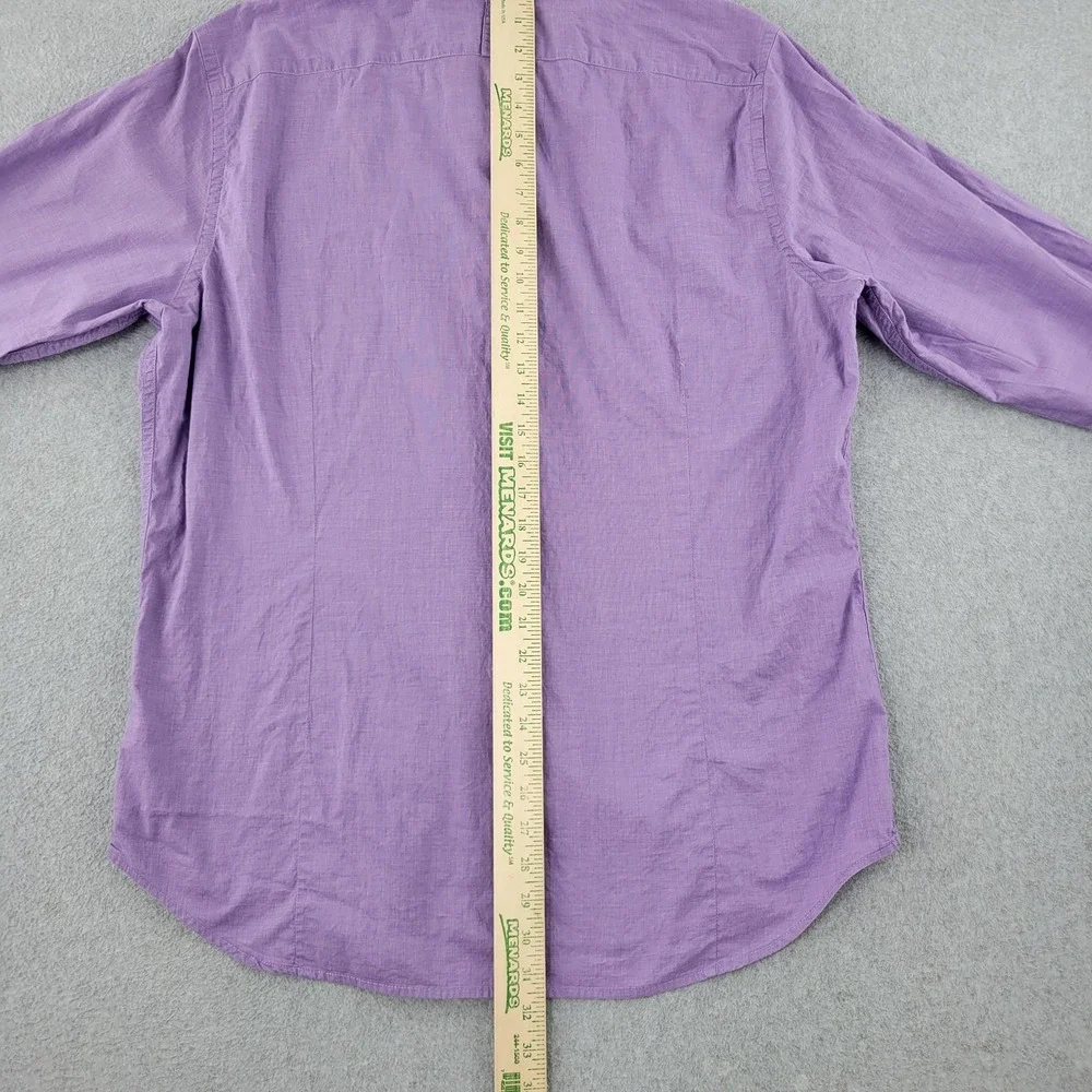 Banana Republic Shirt Mens XL Purple Solid Long Sleeve Button Up Slim Fit Casual